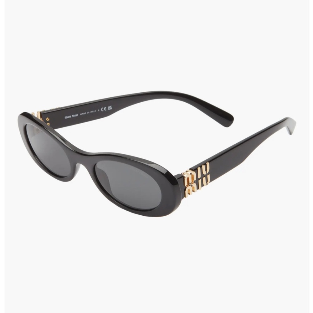 Miu Miu 50mm Oval Black Sunglasses